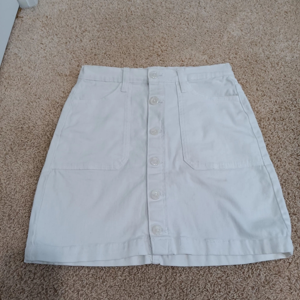 Kensie Jean Skirt White